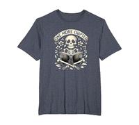 Un capítulo más Divertido Libro de Lectura Esqueleto Ratones de Biblioteca Camiseta, Hombre Tallas Grandes, Azul Jaspeado, 6X Alto