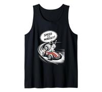 Un caracol en un coche rojo de carrera gritando "¡La velocidad es una mentalidad!" Camiseta sin Mangas