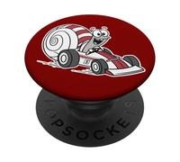 Un Caracol Lindo está conduciendo un Coche de Carreras. Caracol de Carreras PopSockets PopGrip Adhesivo