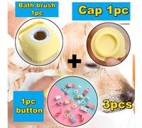 Un cepillo de baño para mascotas no , esta herramienta de limpieza es adecuada para gatos y perros, con cerdas de masaje y almacenamiento incorporado. superior desmontable la limpieza.