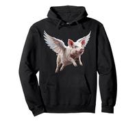 Un cerdo con alas de ángel en Sudadera con Capucha