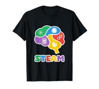Un Cerebro Hecho de Rompecabezas Coloridos con Iconos Steam Camiseta