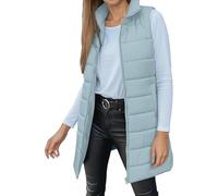 Un chaleco largo de color sólido, moderno e informal para mujer.