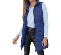 Un chaleco largo de color sólido, moderno e informal para mujer.