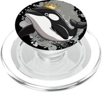 Un chapoteo real con este diseño de orca coronada PopSockets PopGrip para MagSafe