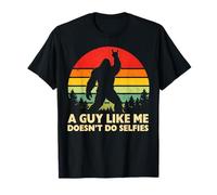 Un Chico como yo no Hace Selfies Bigfoot Sasquatch Rock On Camiseta