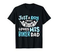 Un chico que ama a su padre motero, chico divertido, papá, hombres, niños Camiseta