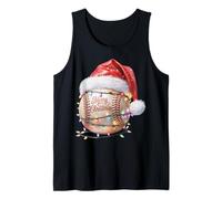 un clásico béisbol con un Sombrero de Papá Noel deseando Navidad Camiseta sin Mangas