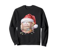 un clásico béisbol con un Sombrero de Papá Noel deseando Navidad Sudadera