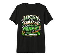Un Coche de Lucky in The Fast Lane, Listo para el Día de la Carrera Camiseta Premium