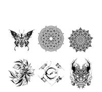 Un Conjunto De 6 Pegatinas De Tatuajes A Base De Hierbas, Muñeca De Jugo Resistente Al Agua, Duradera, Personalizada, Resistente Al Agua Y No Se Puede Lavar