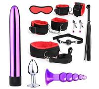 Un Conjunto de Accesorios de Ejercicio de Dormitorio 7 + 3 Ajustables en Rojo para Tobillo, ligamento elástico, Yoga, muñeca y Entrenamiento Deportivo