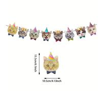 Un conjunto de decoraciones para fiestas de con tema de gatos que presentan una pancarta con gatos de para gatos mascotas.
