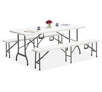 Un conjunto de mesa de catering plegable 180 cm + 2 bancos