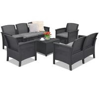 Un conjunto de muebles de ratán para el jardín Venezia Coffee Box 7 antracita Bica