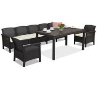 Un conjunto de muebles de ratán Venezia Apetito Max 7 Bica marrón