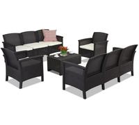 Un conjunto de muebles de ratán Venezia Coffee 8 Bica marrón