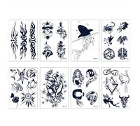 Un Conjunto De Pegatinas Para Tatuajes, Pegatinas Para Tatuajes De Jugo De Hierbas, Resistentes Al Agua Y Al Sudor, A Base De Plantas, Duraderas Y No Reflectantes