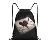 Un Corazón En Un sobre Bolsa con Cordón Bolsa De Deporte Ligera Fácil De Doblar Mochila Cuerdas para Al Aire Libre Natación Viaje 36X42Cm