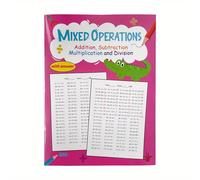 Un cuaderno de ejercicios de matemáticas con ejercicios de , , multiplicación y división, completo con respuestas, diseñado para niños de 3 años en para mejorar sus habilidades aritméticas tempranas