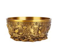 Un cuenco octogonal de latón, símbolo de riqueza y buena fortuna. esta pieza decorativa de gran capacidad es ideal for el hogar y la oficina.(13.7 * 7cm)