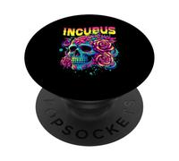 Un Cuervo Izquierdo Cráneo Mañana Y Flor Incubus Ver Halloween PopSockets PopGrip Adhesivo