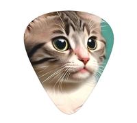 Un curioso gato 12 púas de guitarra por paquete, disponibles en 3 grosores diferentes, adecuadas para guitarras eléctricas, ukeleles, etc.