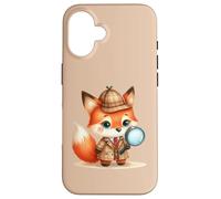 Un detective zorro con una lupa Carcasa para iPhone 16