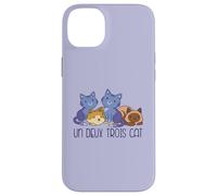 UN Deux Trois Cat 4 Cats Meme Divertido en francés en la Parte Posterior Carcasa para iPhone 14 Plus