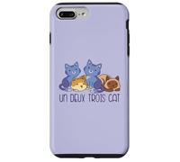 UN Deux Trois Cat 4 Cats Meme Divertido en francés en la Parte Posterior Carcasa para iPhone 7 Plus/8 Plus
