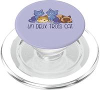 UN Deux Trois Cat 4 Cats Meme Divertido en francés en la Parte Posterior PopSockets PopGrip para MagSafe