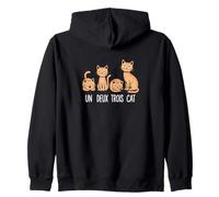 Un Deux Trois Cat - Divertido juego de palabras de gato francés Sudadera con Capucha