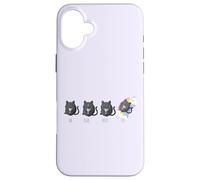 Un Deux Trois Cat Funny French Pun Gatos Negros Carcasa para iPhone 16 Plus