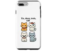 Un Deux Trois Cat Juego de Palabras en francés Carcasa para iPhone 7 Plus/8 Plus