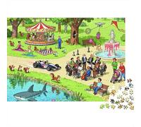 Un día de anarquía en el Parque Puzzle De Madera Impermeable DIY Puzzles De 1000 Piezas para Adultos Desafiante Y Estimulante Rompecabezas para Decoración del Hogar
