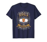 Un Día Salí De Sevilla, Pero Sevilla Nunca Salió De Mí Camiseta, Hombre, Azul Marino, M
