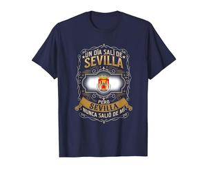 Un Día Salí De Sevilla, Pero Sevilla Nunca Salió De Mí Camiseta, Hombre, Azul Marino, M