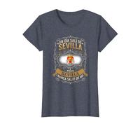 Un Día Salí De Sevilla, Pero Sevilla Nunca Salió De Mí Camiseta, Mujer, Azul Jaspeado, S