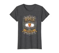 Un Día Salí De Sevilla, Pero Sevilla Nunca Salió De Mí Camiseta, Mujer, Jaspeado Oscuro, XS