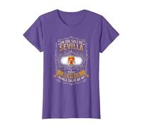 Un Día Salí De Sevilla, Pero Sevilla Nunca Salió De Mí Camiseta, Mujer, Morado Jaspeado, S