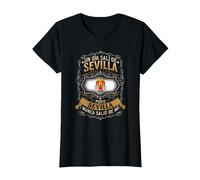 Un Día Salí De Sevilla, Pero Sevilla Nunca Salió De Mí Camiseta, Mujer, Negro, XS