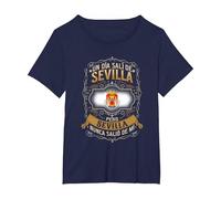 Un Día Salí De Sevilla, Pero Sevilla Nunca Salió De Mí Camiseta, Mujer Tallas Grandes, Azul Marino, 2XL Grande