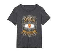 Un Día Salí De Sevilla, Pero Sevilla Nunca Salió De Mí Camiseta, Mujer Tallas Grandes, Jaspeado Oscuro, 4XL Grande