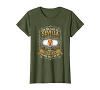 Un Día Salí De Sevilla, Pero Sevilla Nunca Salió De Mí Camiseta, Mujer, Verde Oliva, M