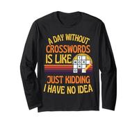 Un día sin crucigramas Divertido Crucigramas Humor Manga Larga