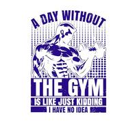 Un día sin gimnasio es como bromear, no tengo ni idea de diseño gráfico. Pegatinas de pared de vinilo 49.4x67.1cm Autoadhesivo Azul oscuro