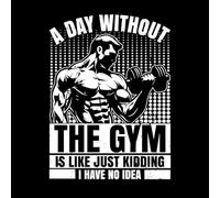 Un día sin gimnasio es como bromear, no tengo ni idea de diseño gráfico. Pegatinas de pared de vinilo 49.4x67.1cm Decoración artística Blanco