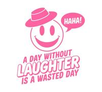 Un día sin risas es un día perdido vibras positivas Pegatinas de pared 67.2x75.8cm Removible sin dejar pegamento Rosa