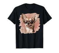Un dibujo de un lindo perro chihuahua con gafas de sol Camiseta