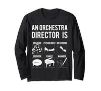 Un director de orquesta tiene muchos trabajos Músico divertido Manga Larga